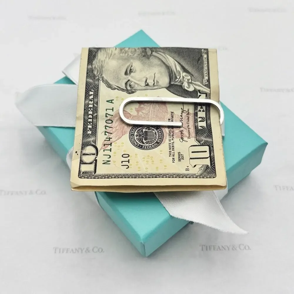 Tiffany & Co. Paperclip Money Clip Sterling Silver 925 2.5” Paper Clip Gift Box